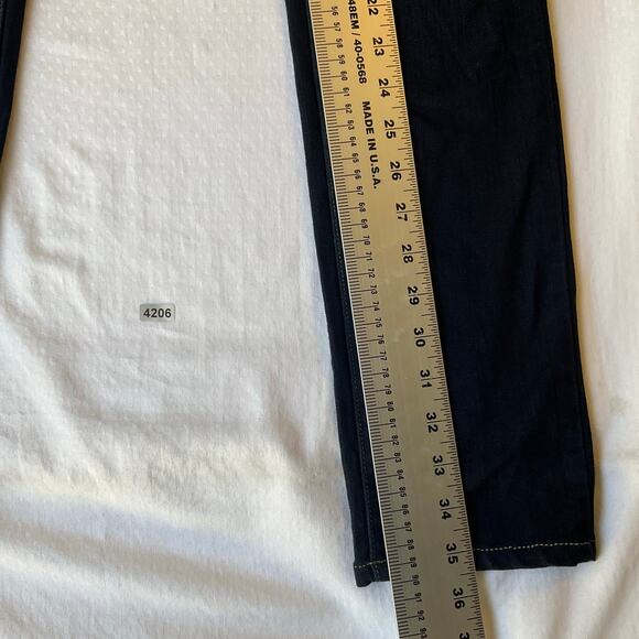 Paige Women Skyline Skinny Jeans size 28 Dark Blue Mid Rise Stretch Boot Cut - Picture 3 of 11